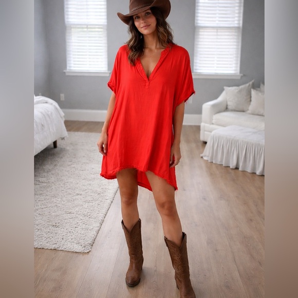 Elan Other - Elan oversized fringed hem dress/top